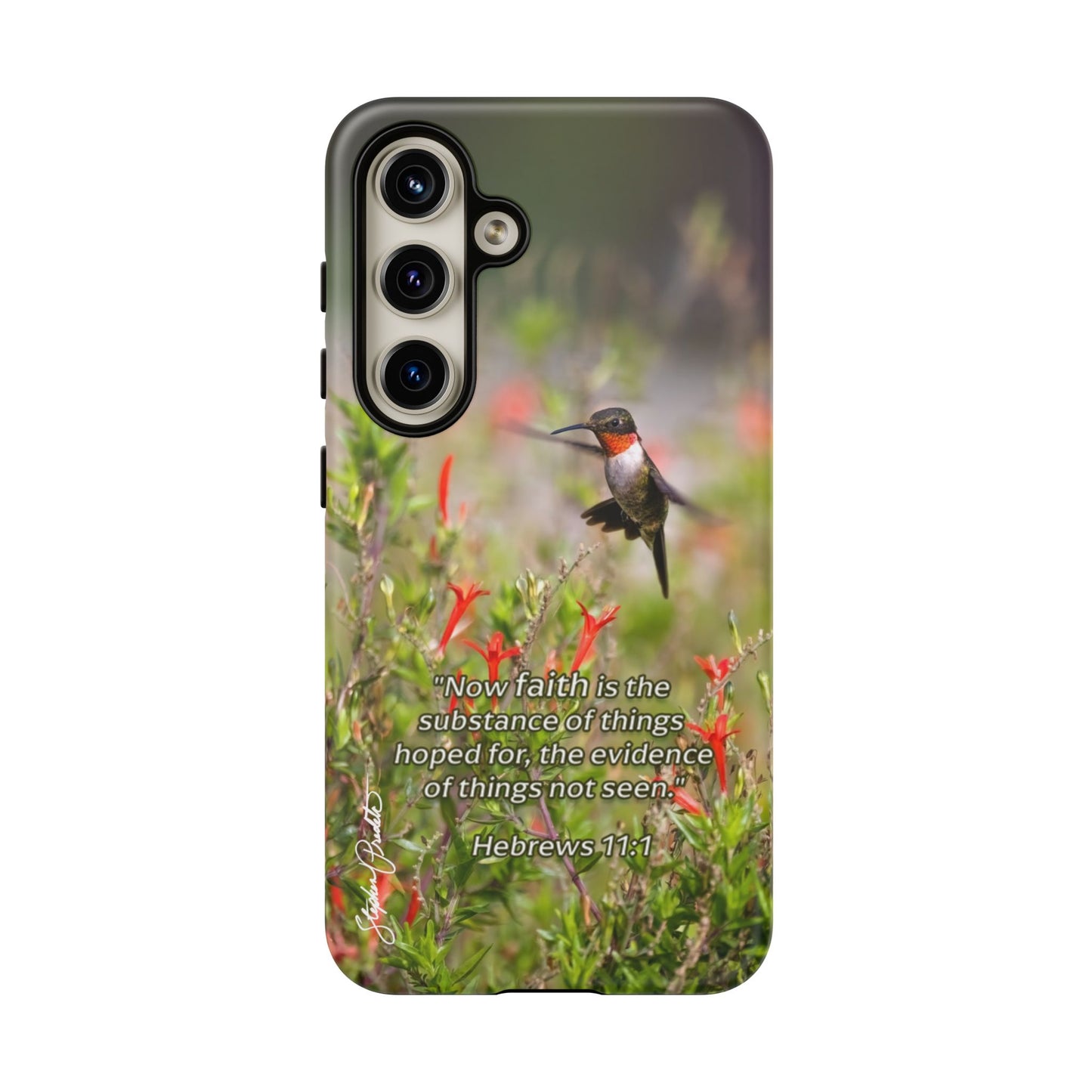 Phone Tough Case -- Heb. 11:1 -- Ruby-throated Hummingbird