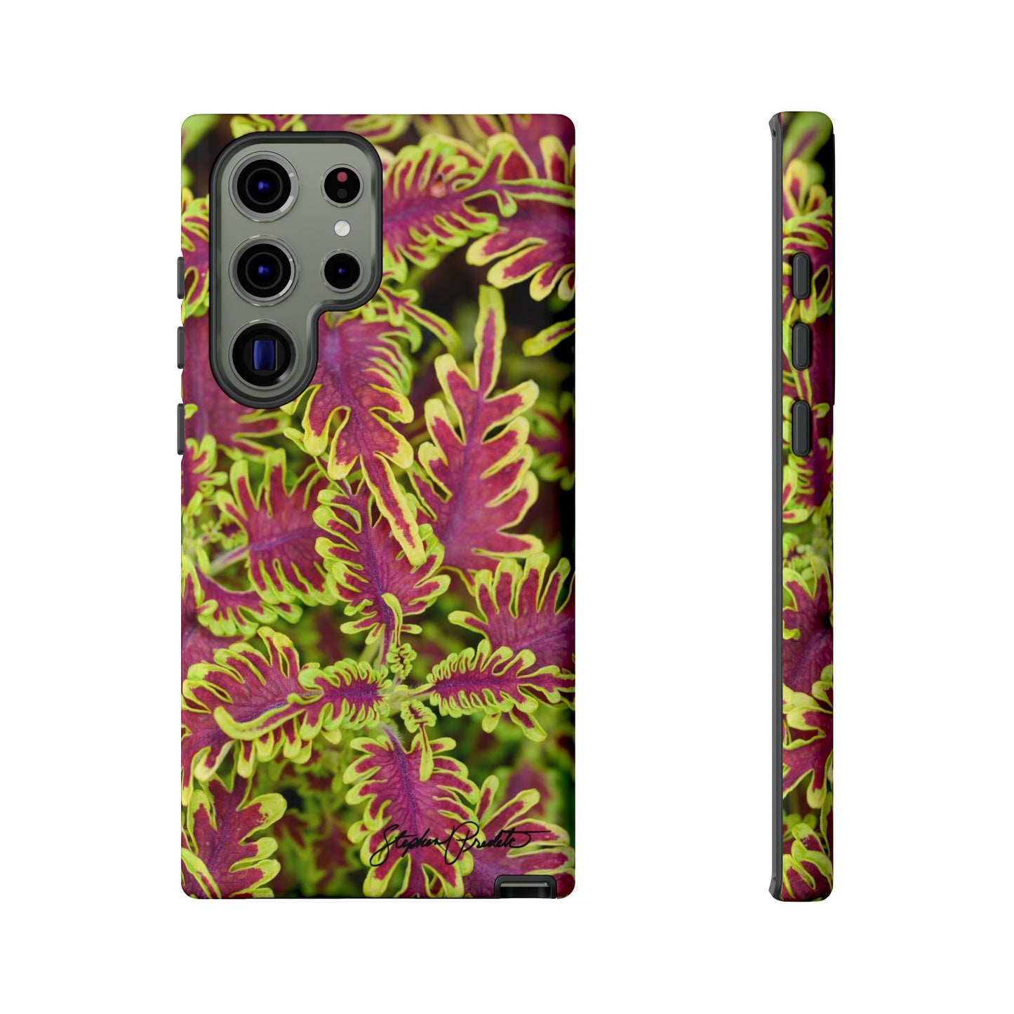 Phone Tough Case — Vibrant Variegated Botanical Design with Coleus Leaves