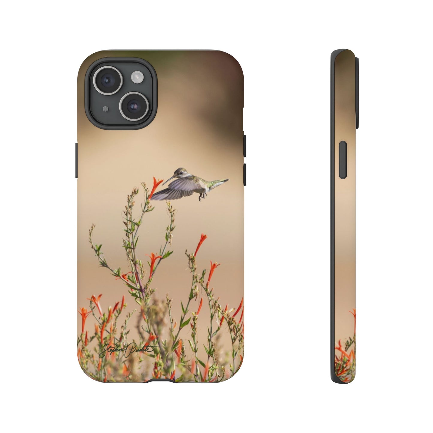 Phone Tough Case -- Hummingbird at Red Flowers