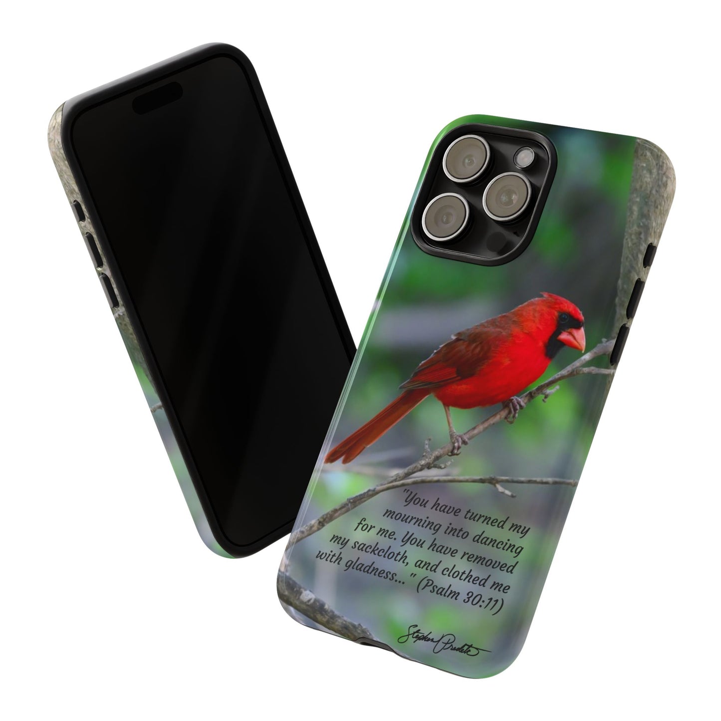 Phone Tough Case - Northern Cardinal 2 with Verse Psalm 30:11
