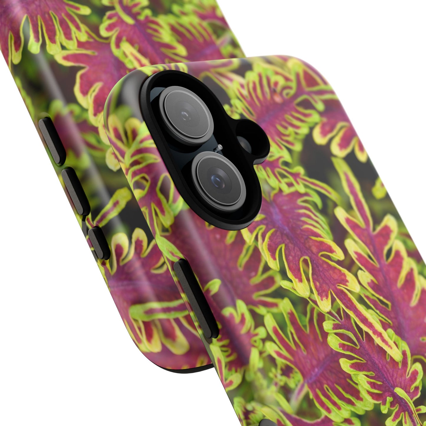 Phone Tough Case — Vibrant Variegated Botanical Design with Coleus Leaves