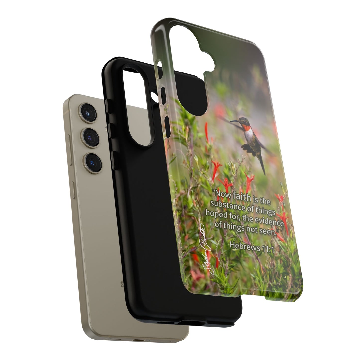 Phone Tough Case -- Heb. 11:1 -- Ruby-throated Hummingbird