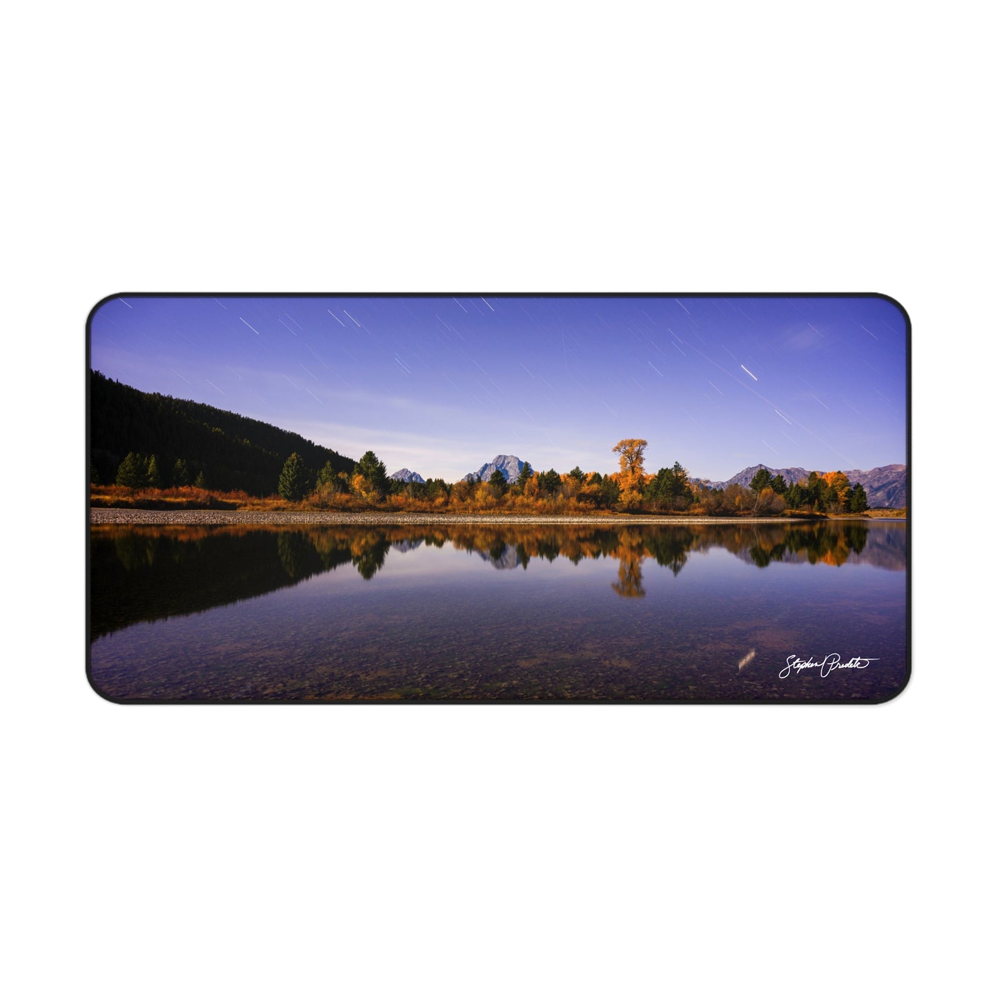 Desk Mat - Grand Teton Nighttime River Reflection