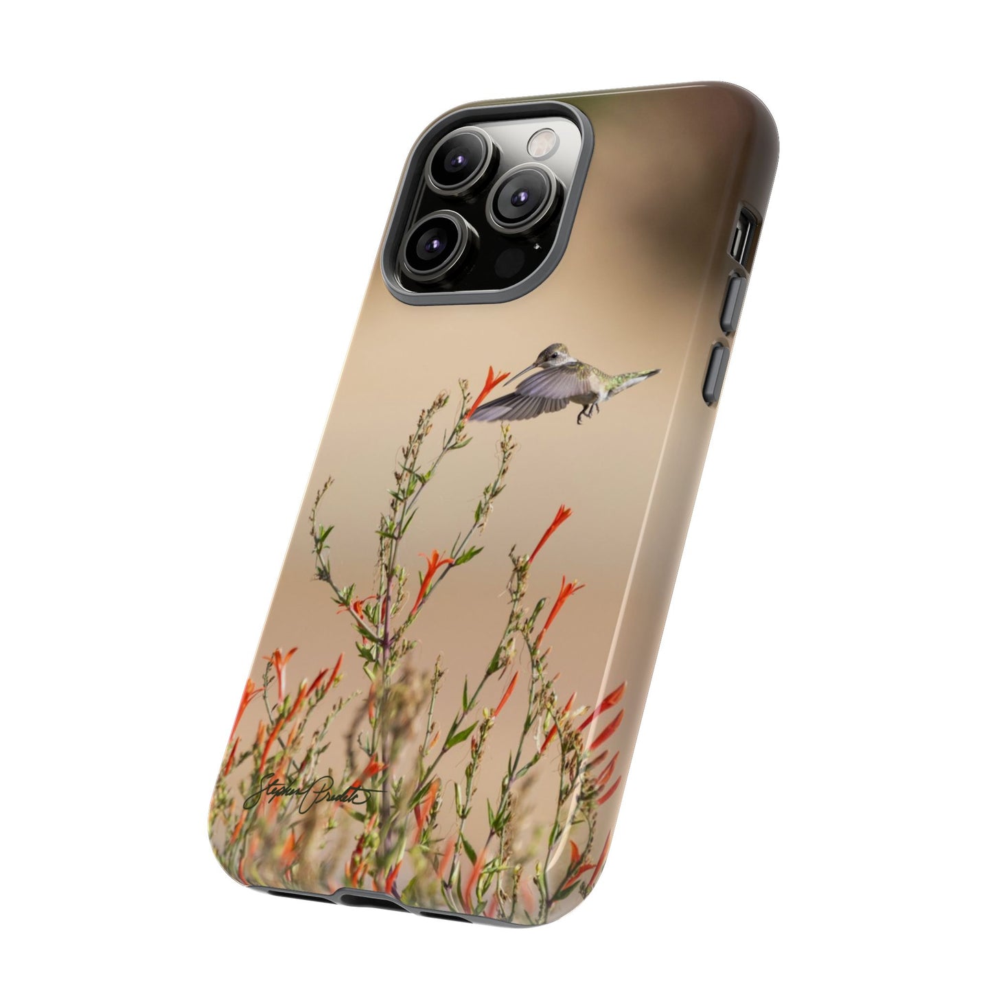 Phone Tough Case -- Hummingbird at Red Flowers