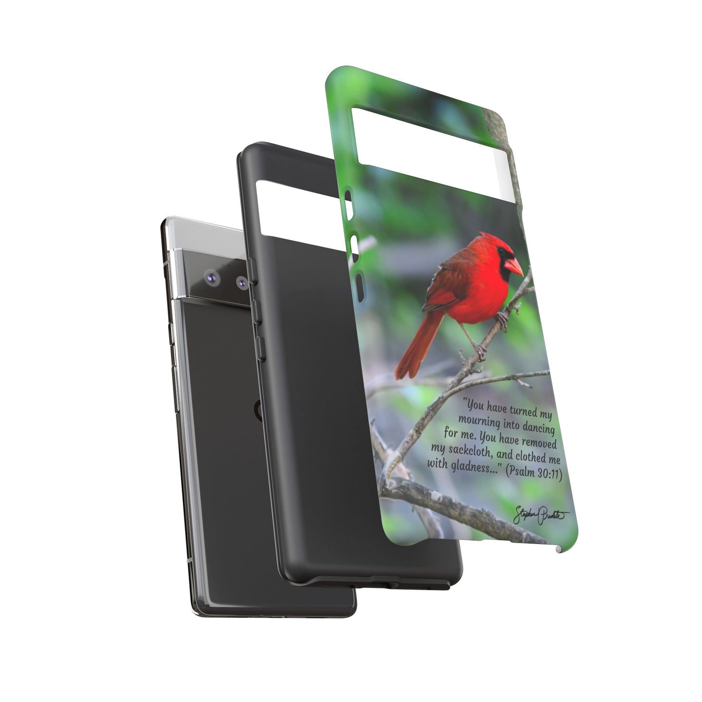 Phone Tough Case - Northern Cardinal 2 with Verse Psalm 30:11