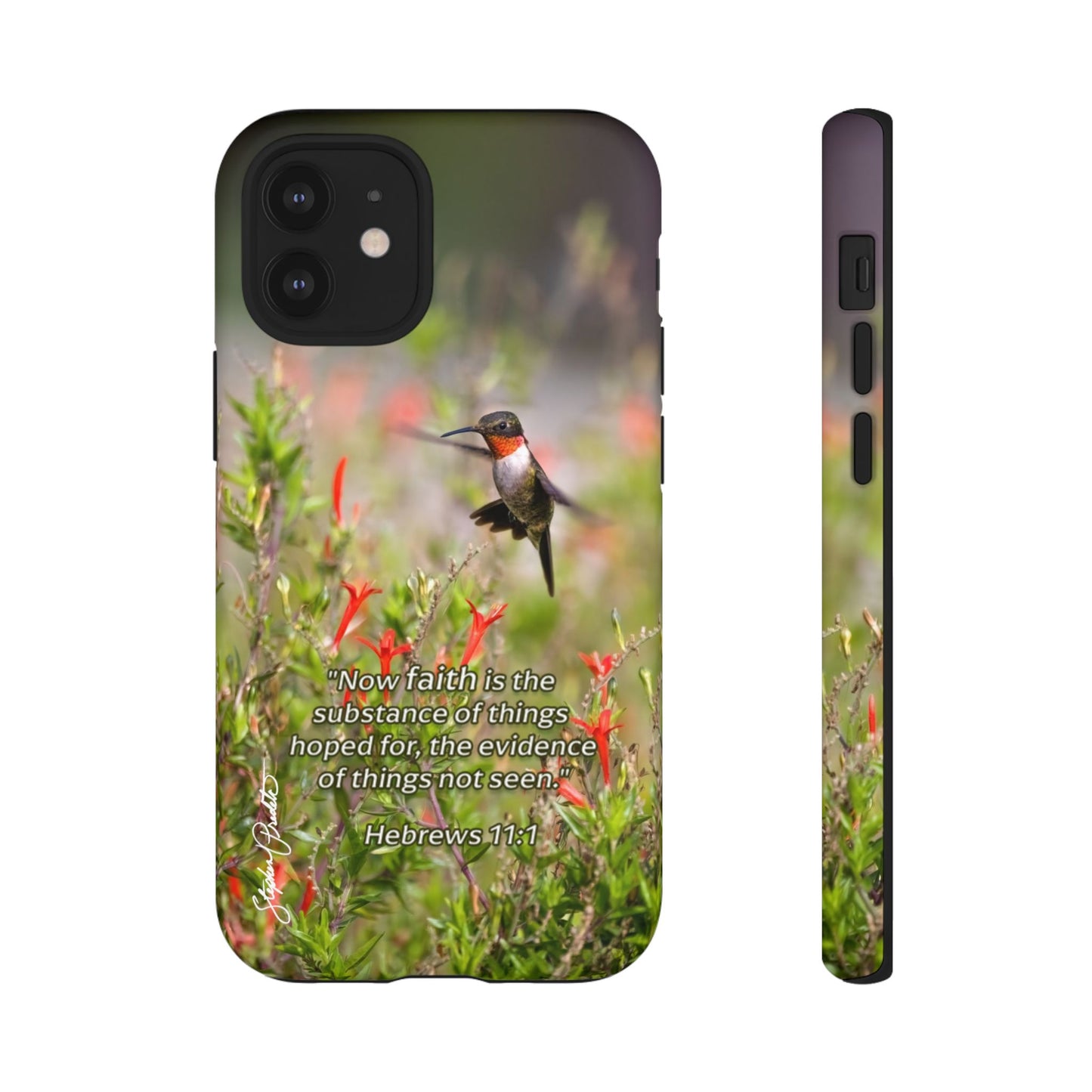Phone Tough Case -- Heb. 11:1 -- Ruby-throated Hummingbird