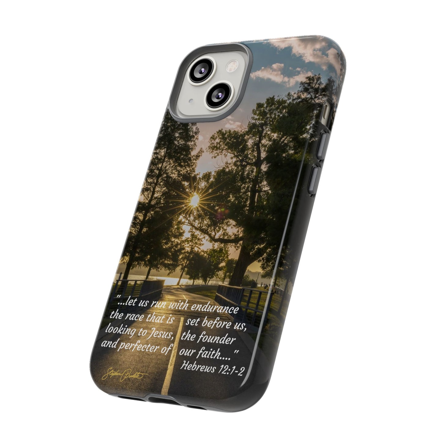 Phone Tough Case -- Heb. 12:1-2 -- Sunrise on the Running Path at White Rock Lake