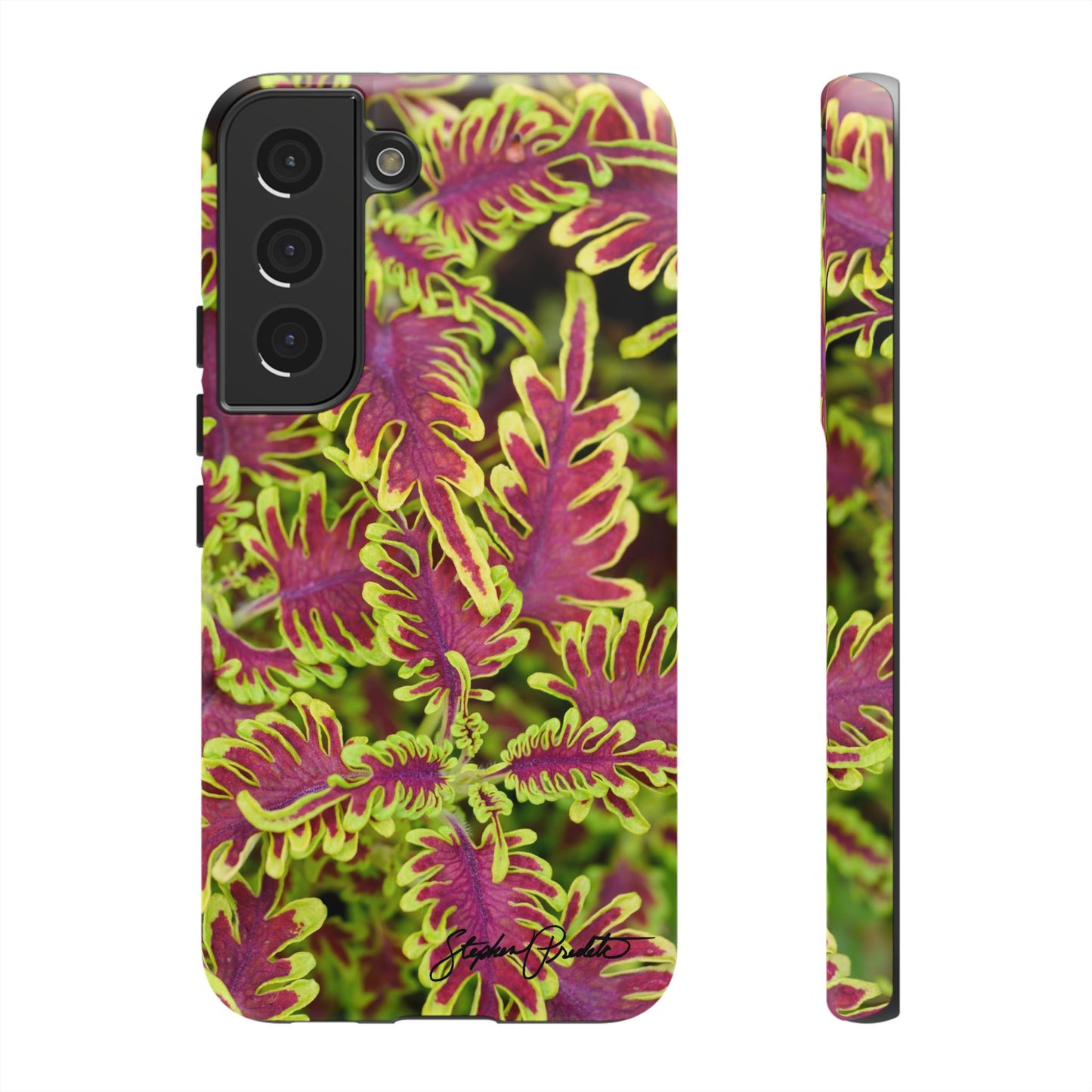 Phone Tough Case — Vibrant Variegated Botanical Design with Coleus Leaves