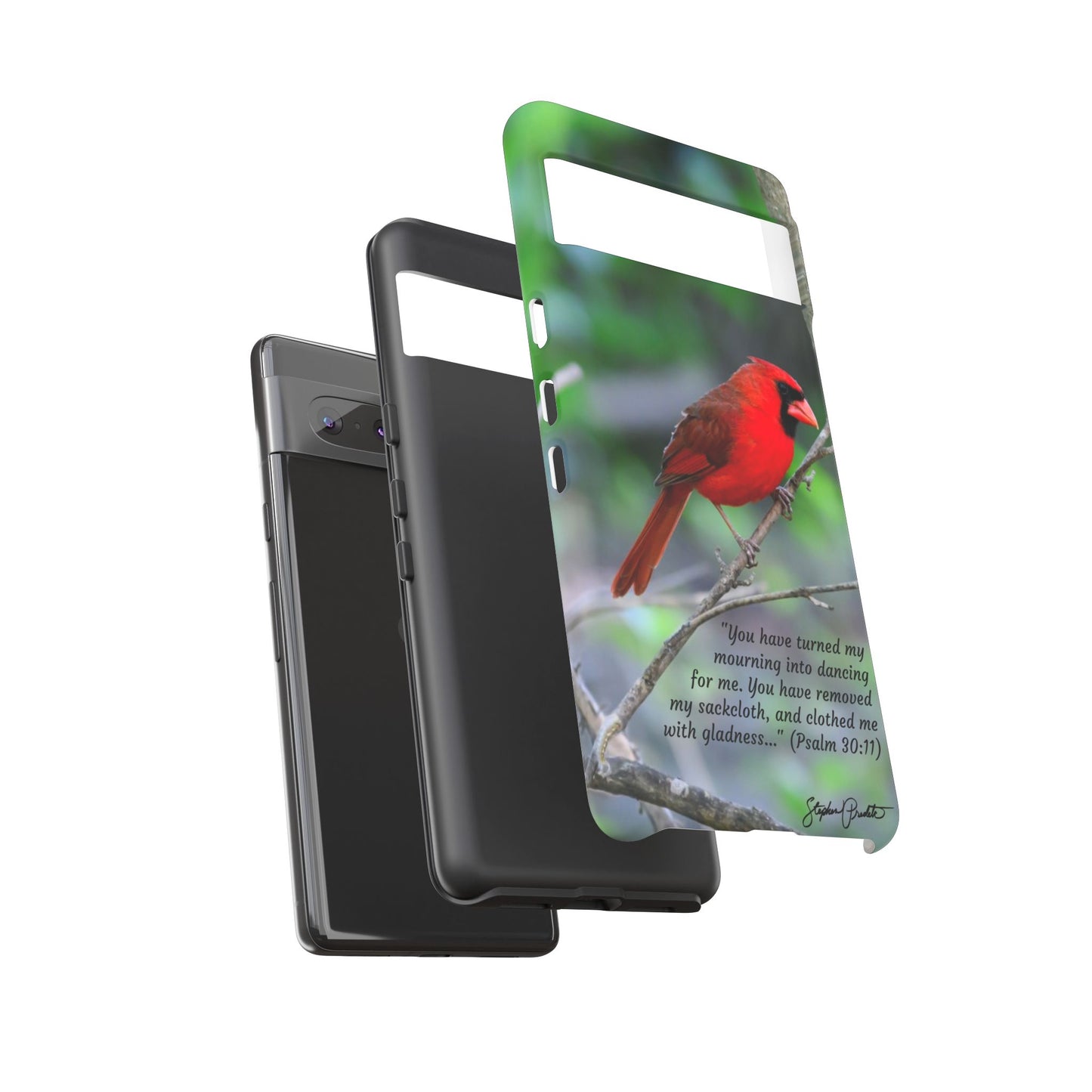 Phone Tough Case - Northern Cardinal 2 with Verse Psalm 30:11