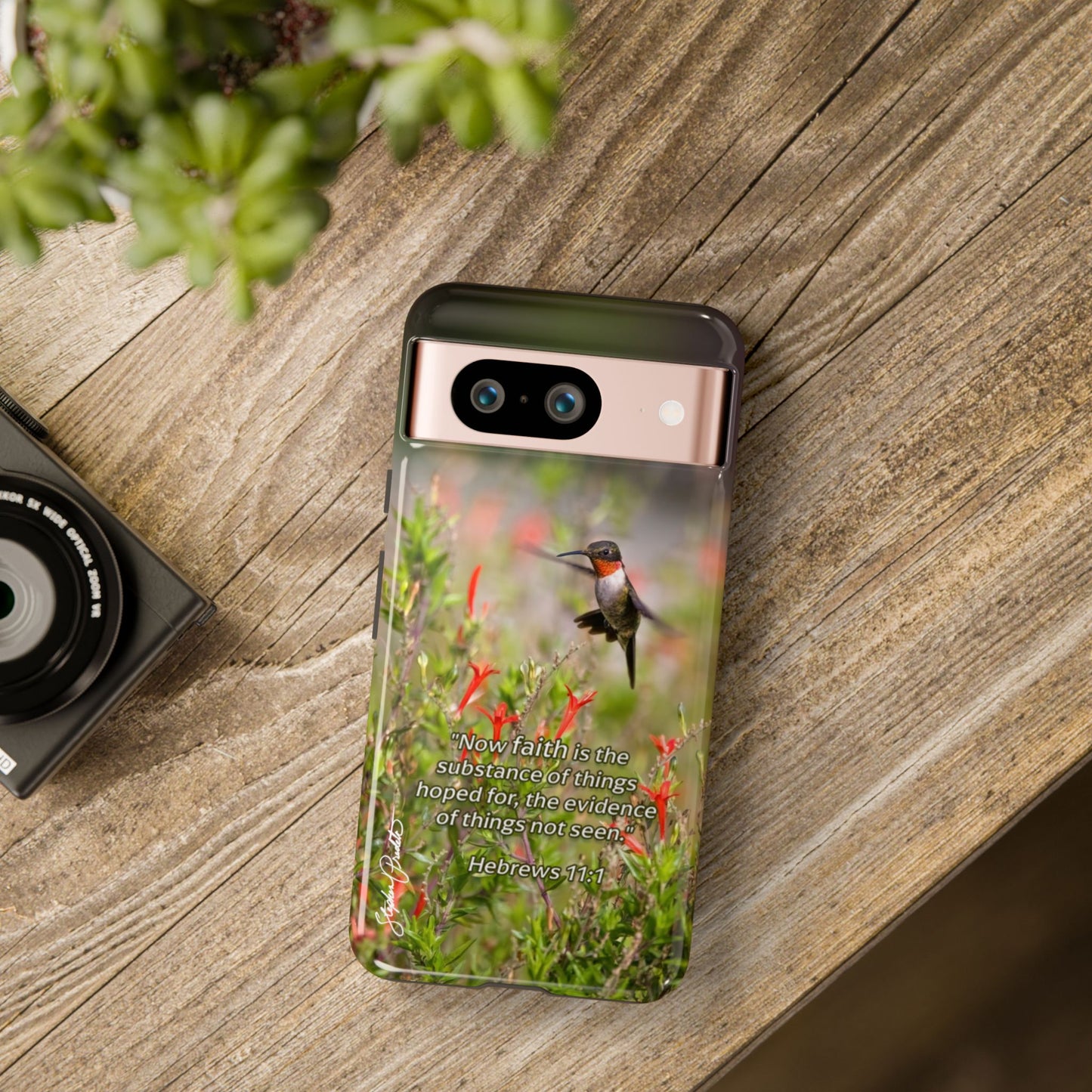 Phone Tough Case -- Heb. 11:1 -- Ruby-throated Hummingbird