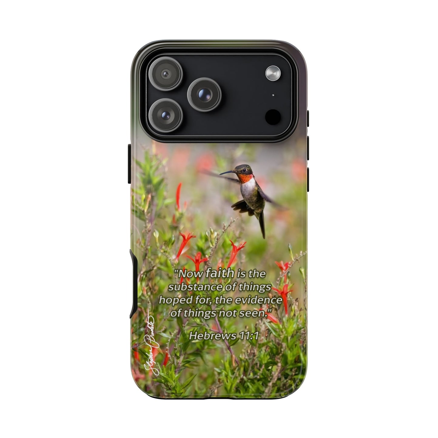 Phone Tough Case -- Heb. 11:1 -- Ruby-throated Hummingbird