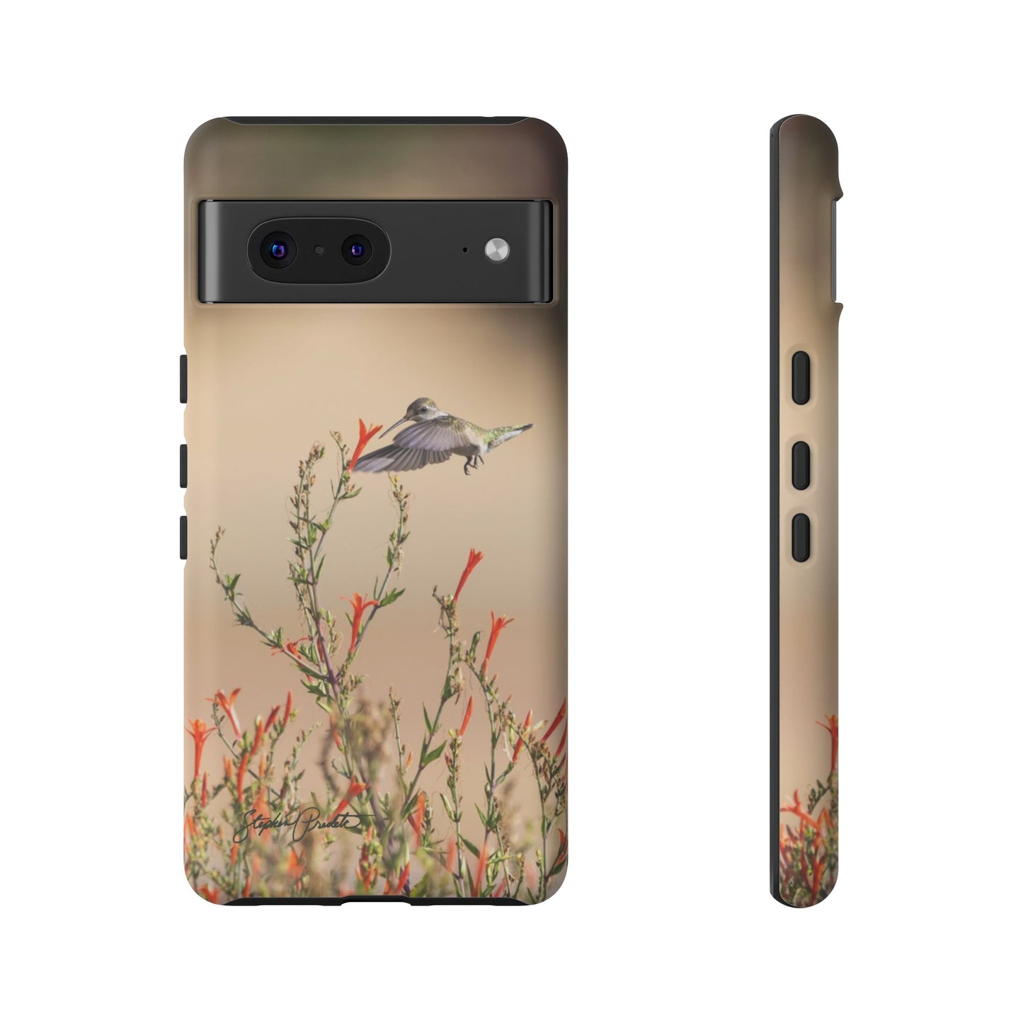 Phone Tough Case -- Hummingbird at Red Flowers