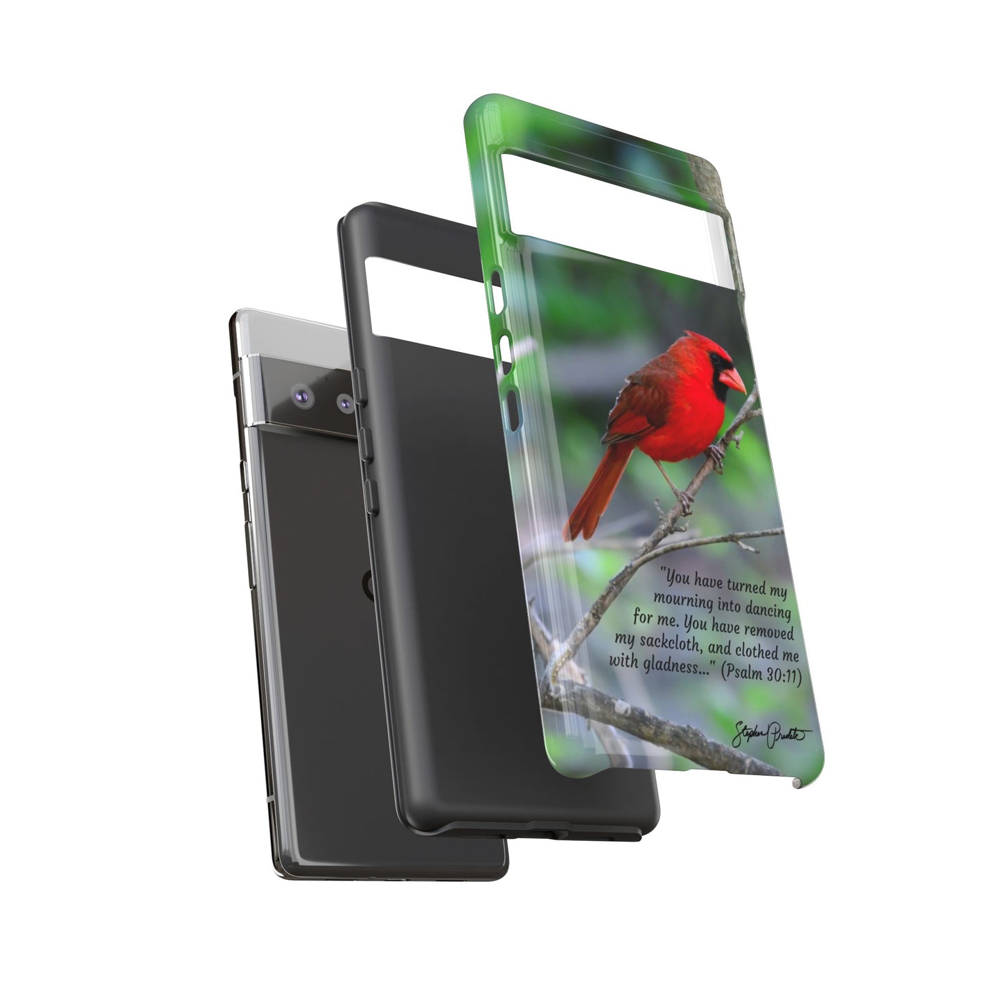 Phone Tough Case - Northern Cardinal 2 with Verse Psalm 30:11