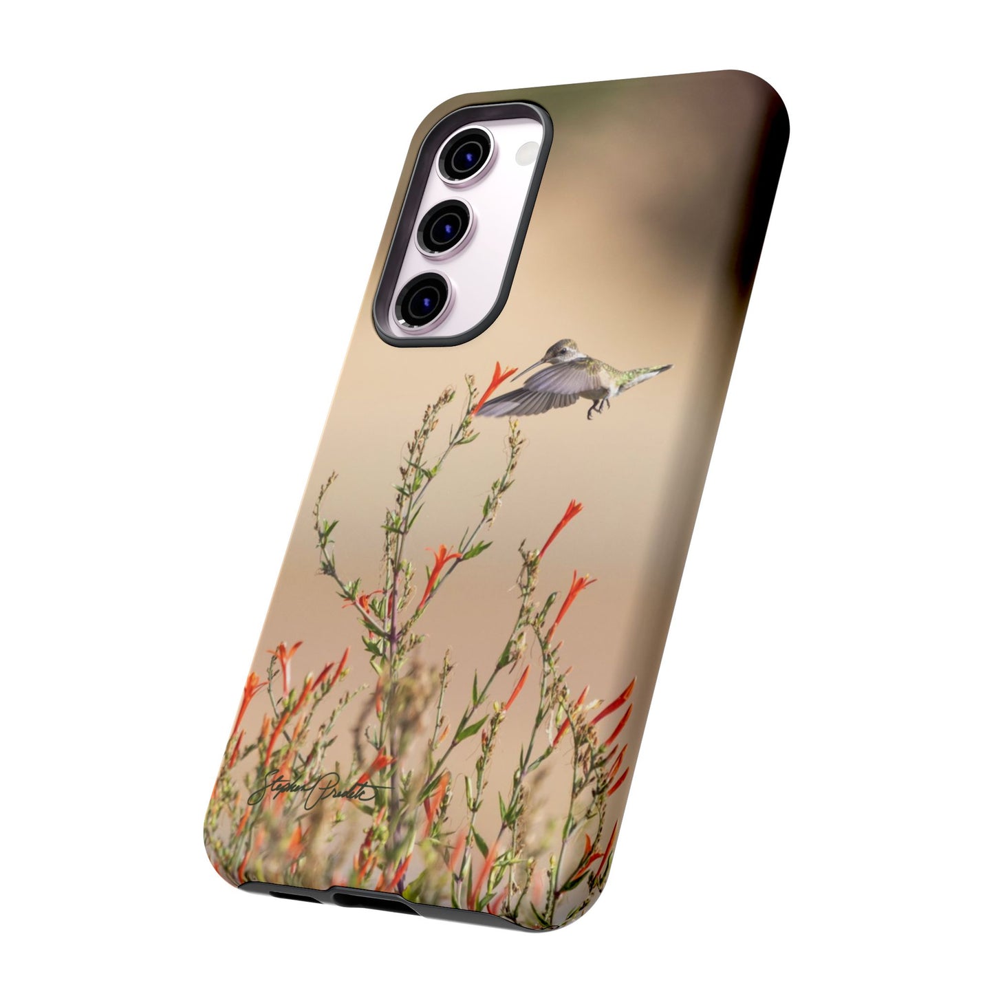 Phone Tough Case -- Hummingbird at Red Flowers