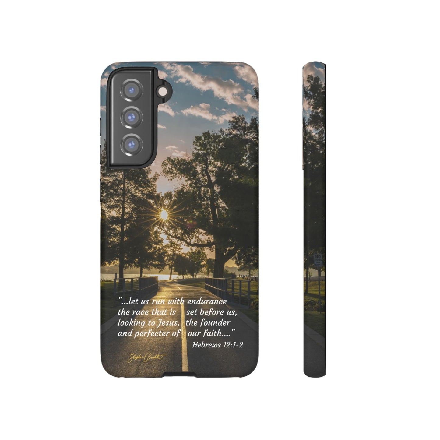 Phone Tough Case -- Heb. 12:1-2 -- Sunrise on the Running Path at White Rock Lake