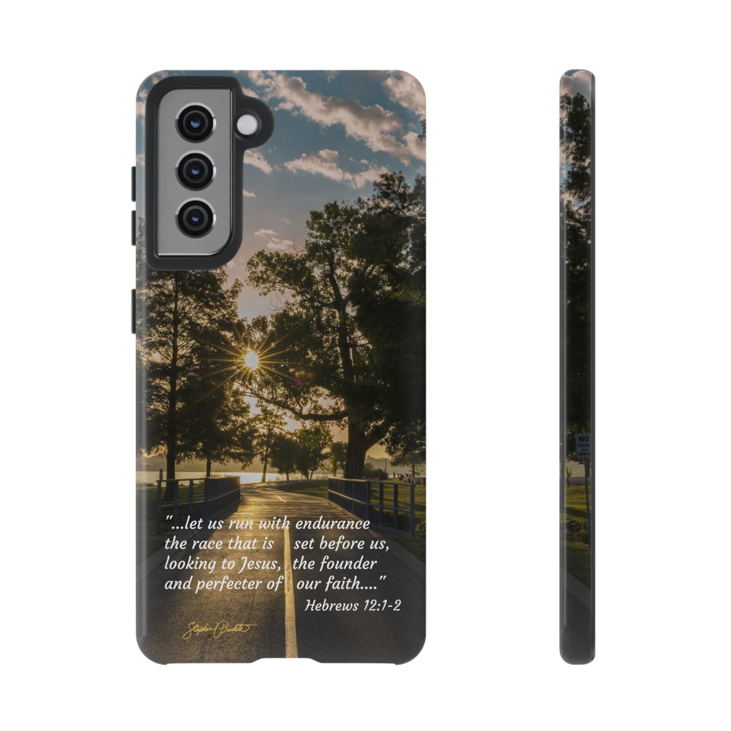 Phone Tough Case -- Heb. 12:1-2 -- Sunrise on the Running Path at White Rock Lake