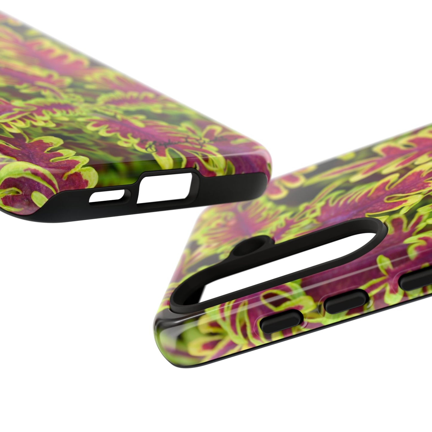 Phone Tough Case — Vibrant Variegated Botanical Design with Coleus Leaves