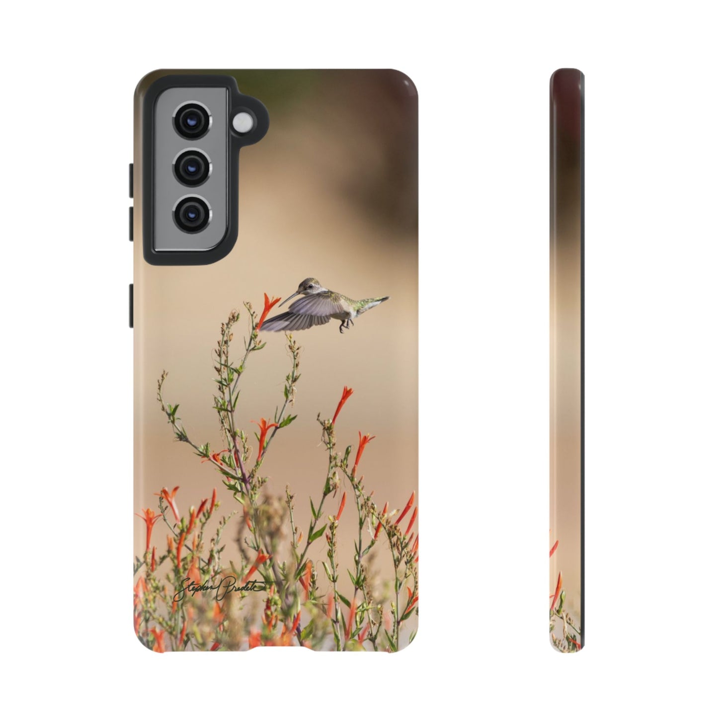 Phone Tough Case -- Hummingbird at Red Flowers