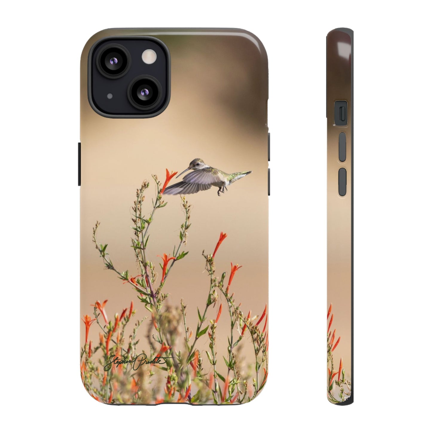Phone Tough Case -- Hummingbird at Red Flowers