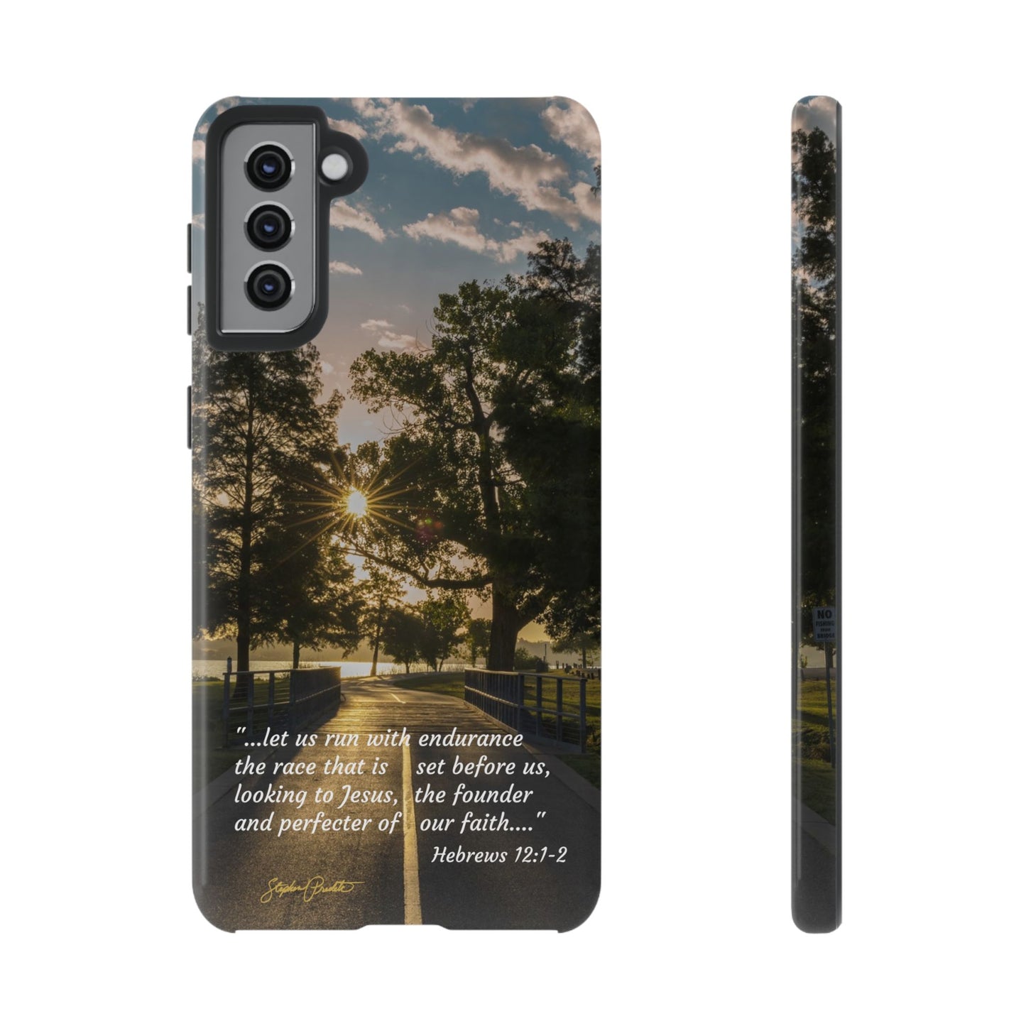 Phone Tough Case -- Heb. 12:1-2 -- Sunrise on the Running Path at White Rock Lake