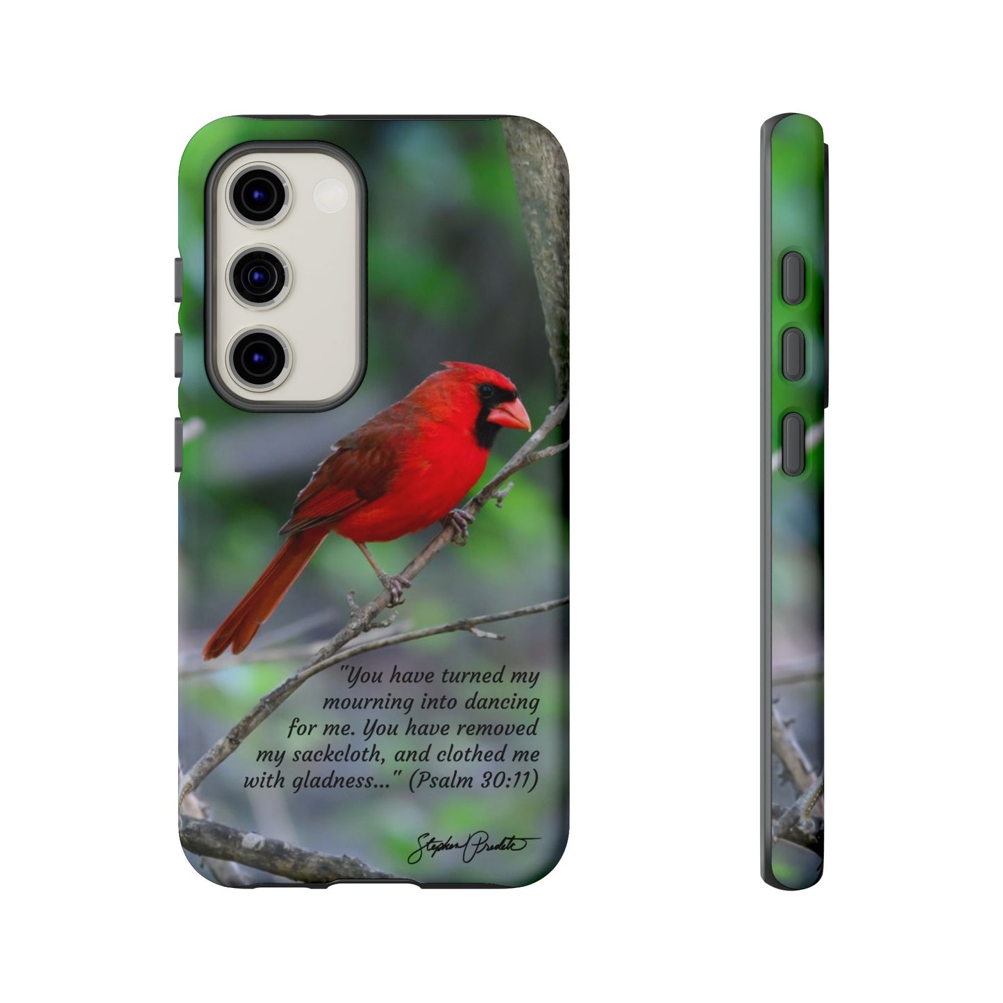 Phone Tough Case - Northern Cardinal 2 with Verse Psalm 30:11