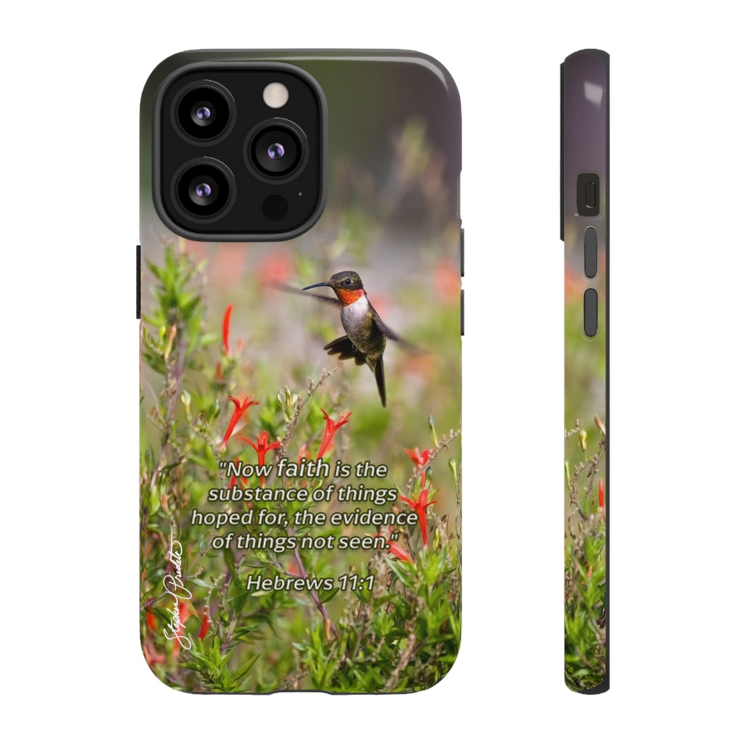 Phone Tough Case -- Heb. 11:1 -- Ruby-throated Hummingbird