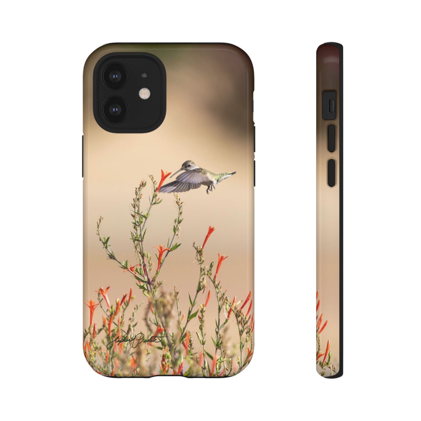 Phone Tough Case -- Hummingbird at Red Flowers