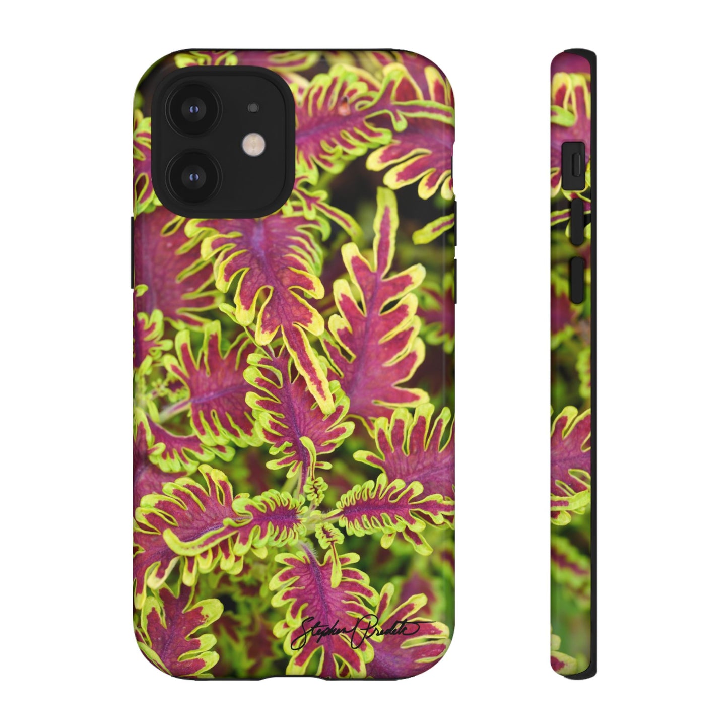 Phone Tough Case — Vibrant Variegated Botanical Design with Coleus Leaves