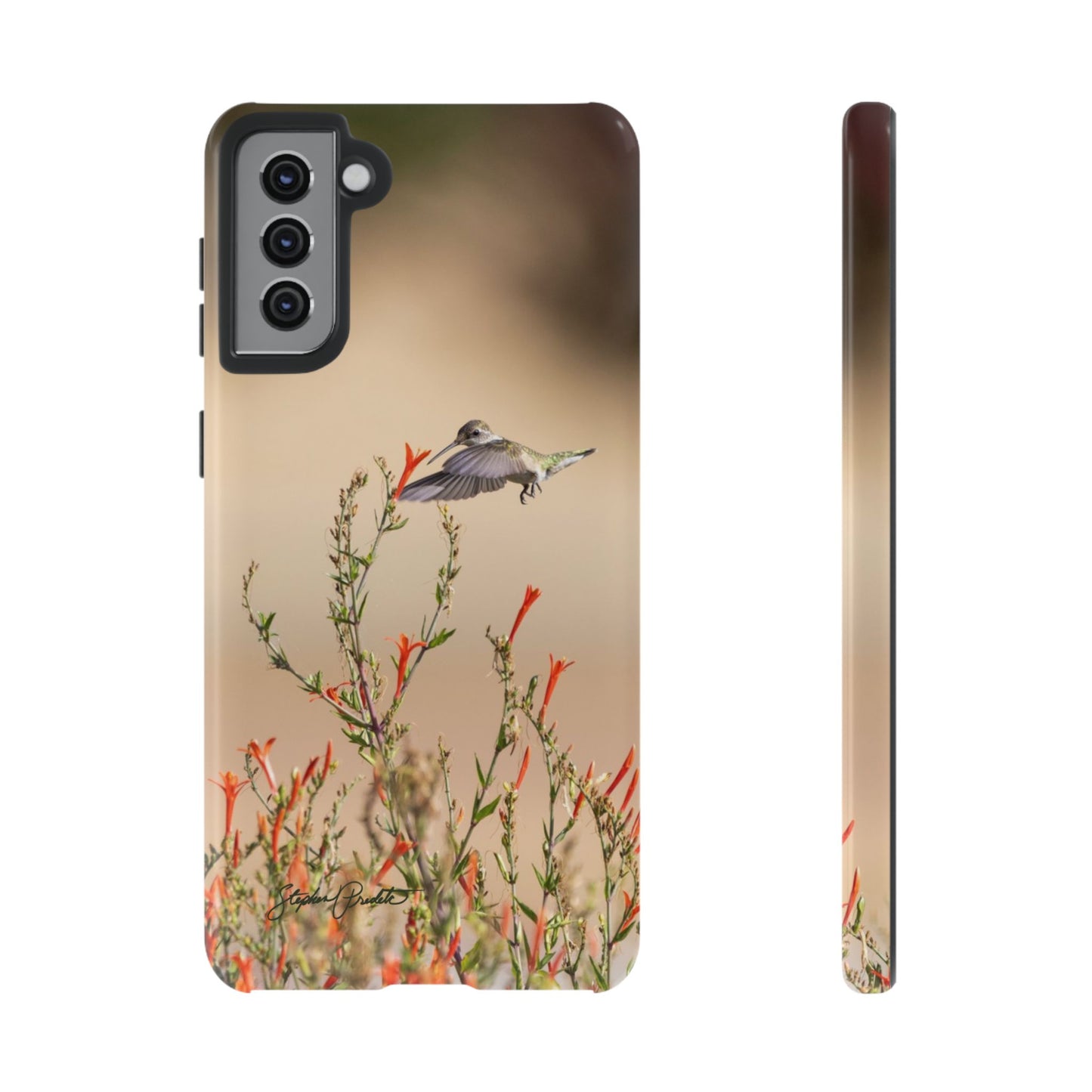 Phone Tough Case -- Hummingbird at Red Flowers