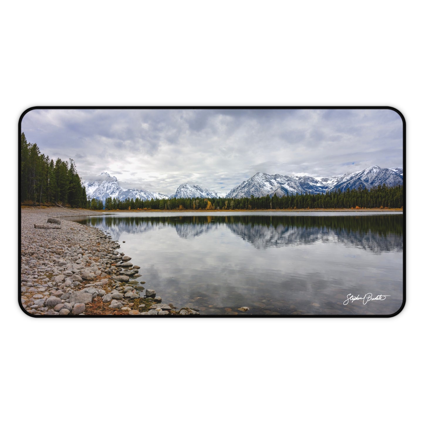 Desk Mat - Grand Teton Mountain Reflection by Stephen Predtechenskis