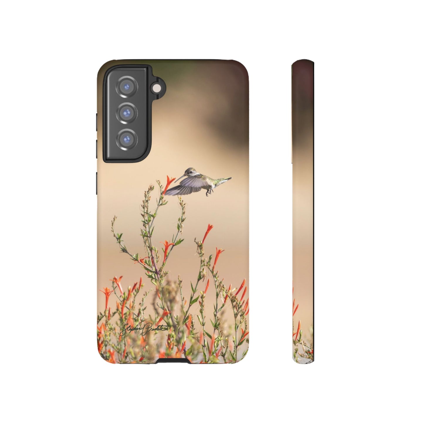 Phone Tough Case -- Hummingbird at Red Flowers