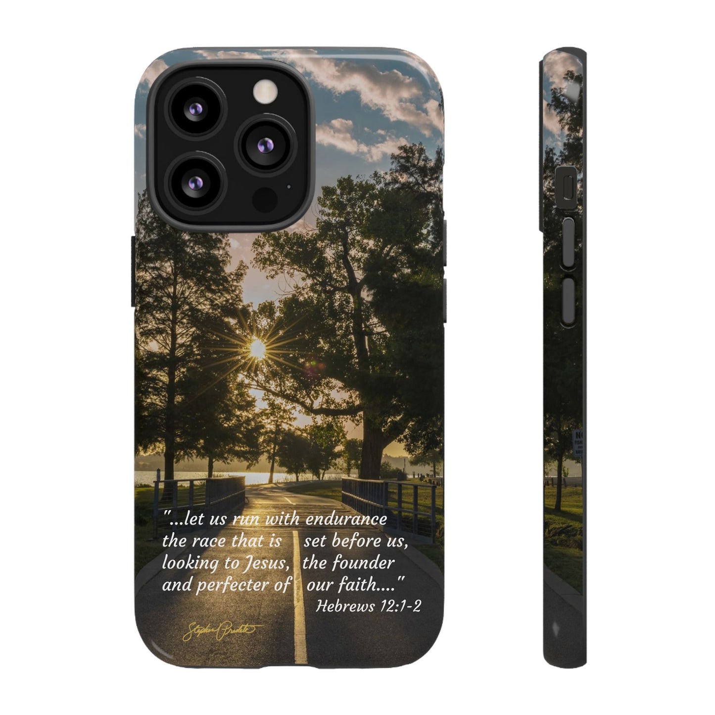 Phone Tough Case -- Heb. 12:1-2 -- Sunrise on the Running Path at White Rock Lake