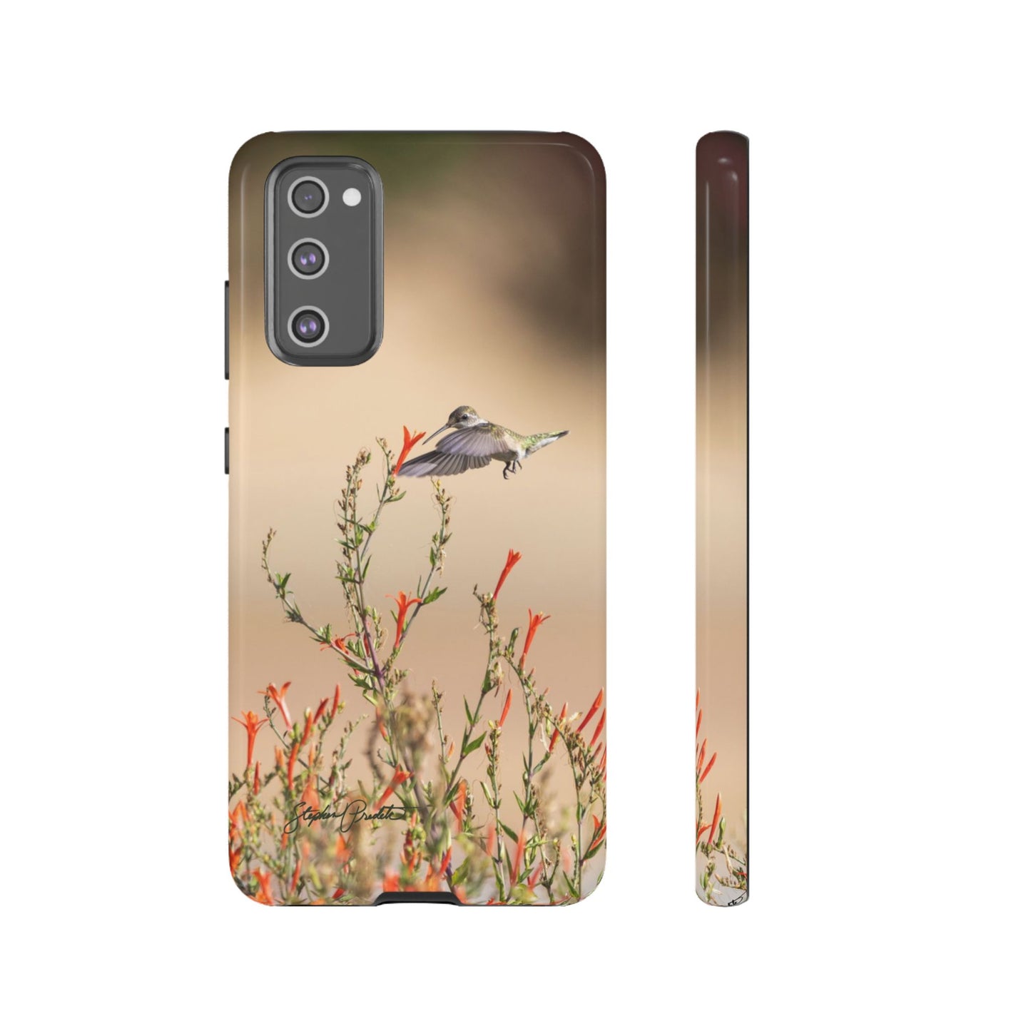 Phone Tough Case -- Hummingbird at Red Flowers